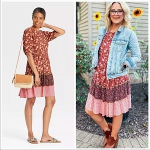 🌿 Knox Rose Pink floral Short Sleeve Dress - XL